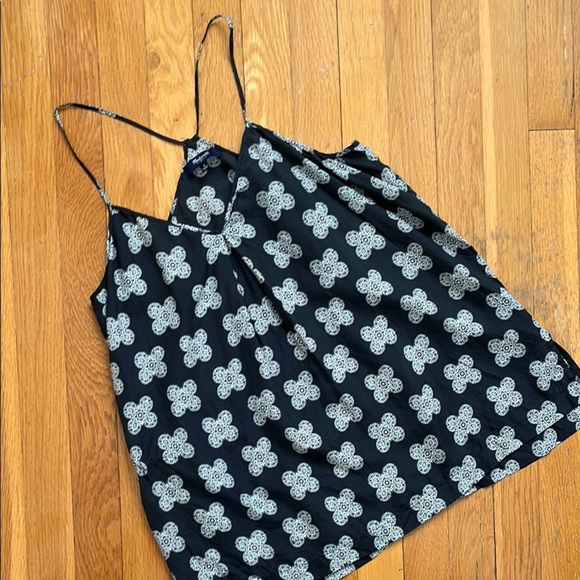 Madewell 100% Silk Size 4 Black & White Spaghetti Strap Cami Layering Tank Top - Picture 2 of 9